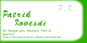 patrik kovesdi business card