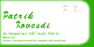 patrik kovesdi business card